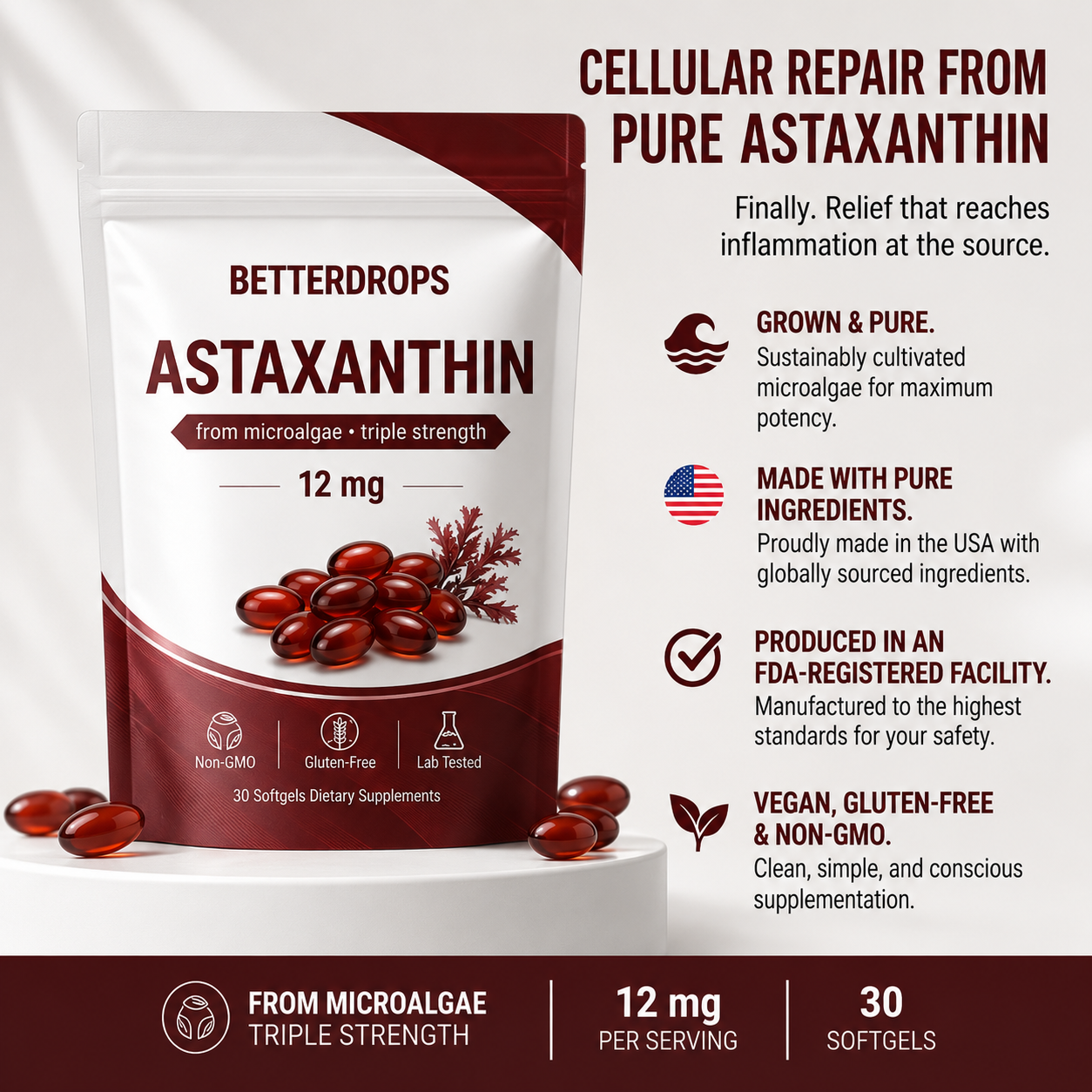 Astaxanthin 12mg Softgels