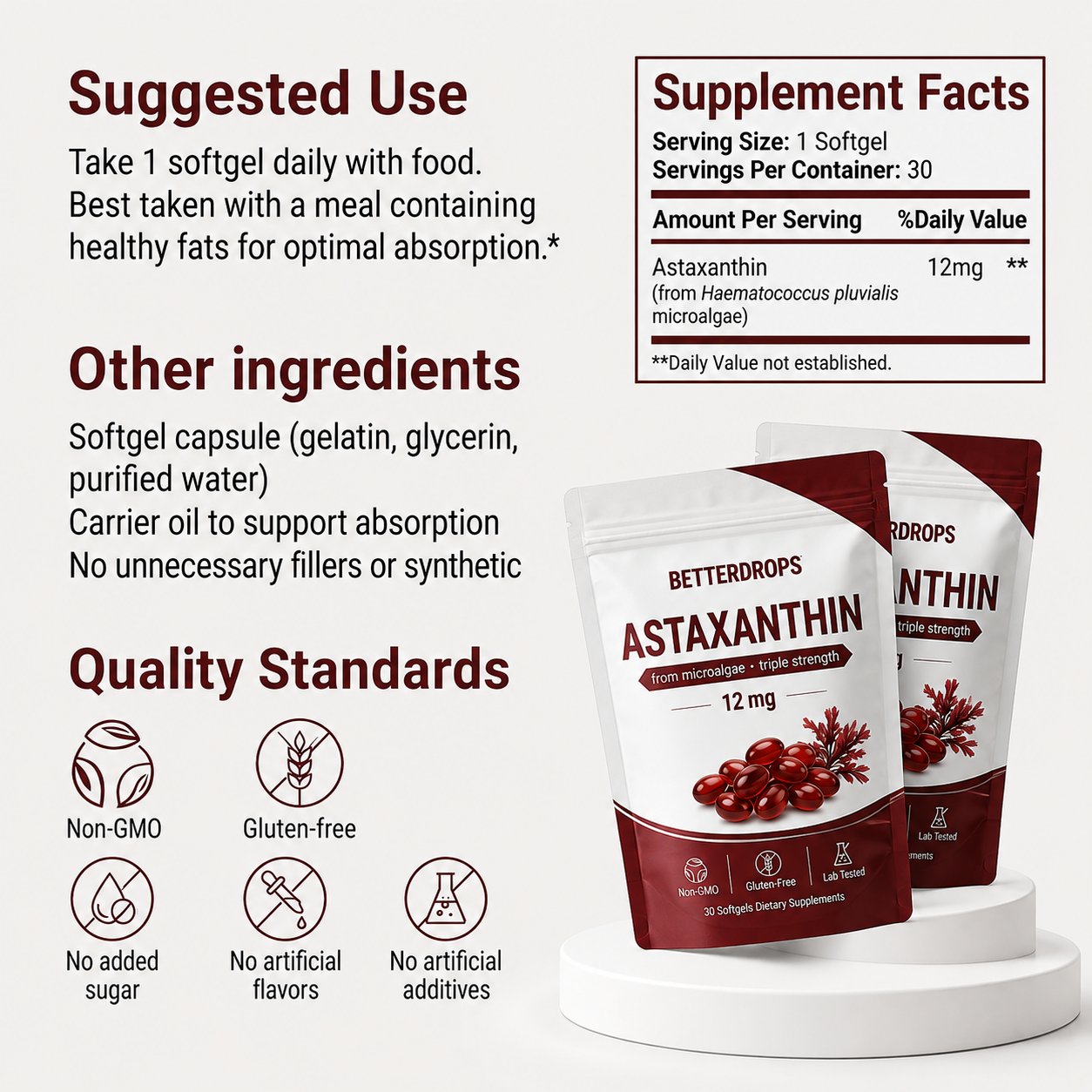 Astaxanthin 12mg Softgels